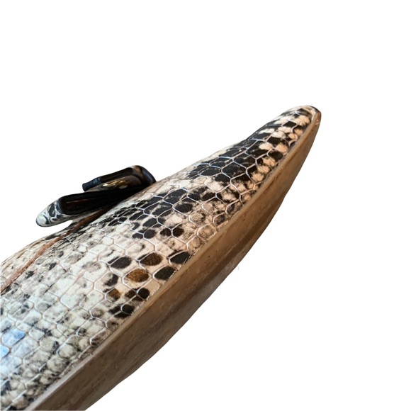 Cole Haan Alice Bow Flats w Snake Skin Print, Grommets, & Pointed Toes s… - Picture 10 of 12